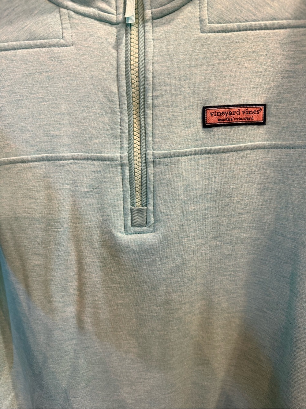 NEVER WORN. Vineyard Vines Men’s Light Aqua Half-Zip Pullover